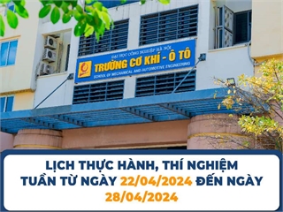 Lịch Thực hành, Thí nghiệm tuần 9 Học kỳ 2 (Năm học 2023-2024)