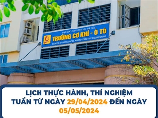 Lịch Thực hành, Thí nghiệm tuần 10 Học kỳ 2 (Năm học 2023-2024)