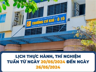 Lịch Thực hành, Thí nghiệm tuần 13 Học kỳ 2 (Năm học 2023-2024)