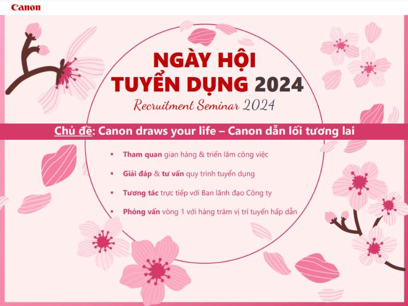 Chương trình Ngày hội tuyển dụng của Công ty Canon Việt Nam