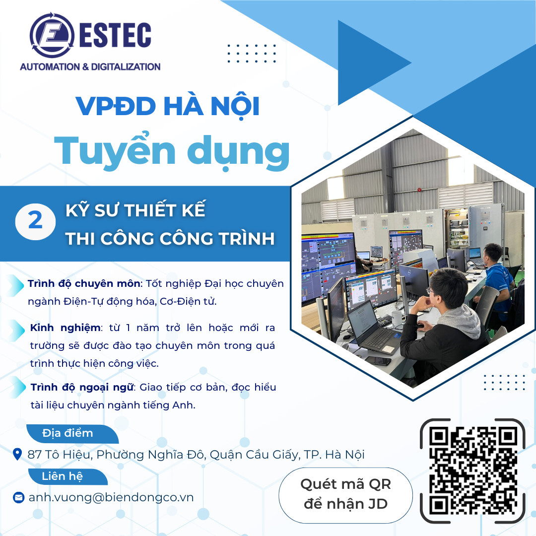 Thông báo tuyển dụng của công ty ESTEC