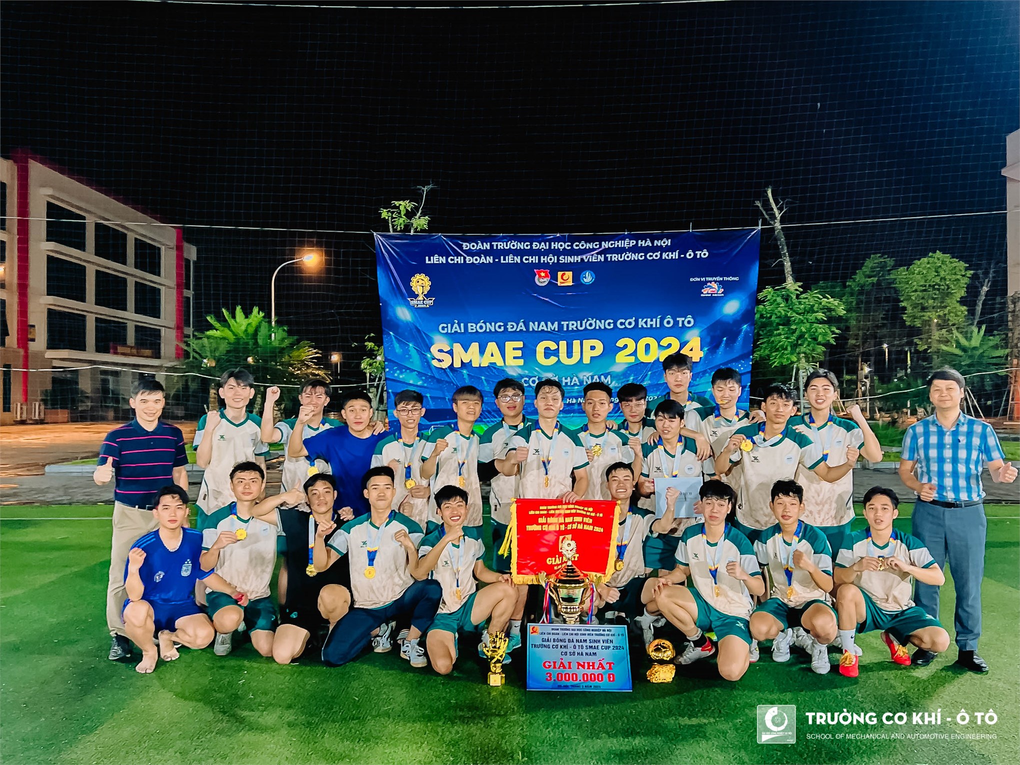 Ngôi vô địch giải bóng đá nam sinh viên SMAE CUP 2024 cơ sở Hà Nam gọi tên: Lớp Đại học Ô tô 3 Khóa 18