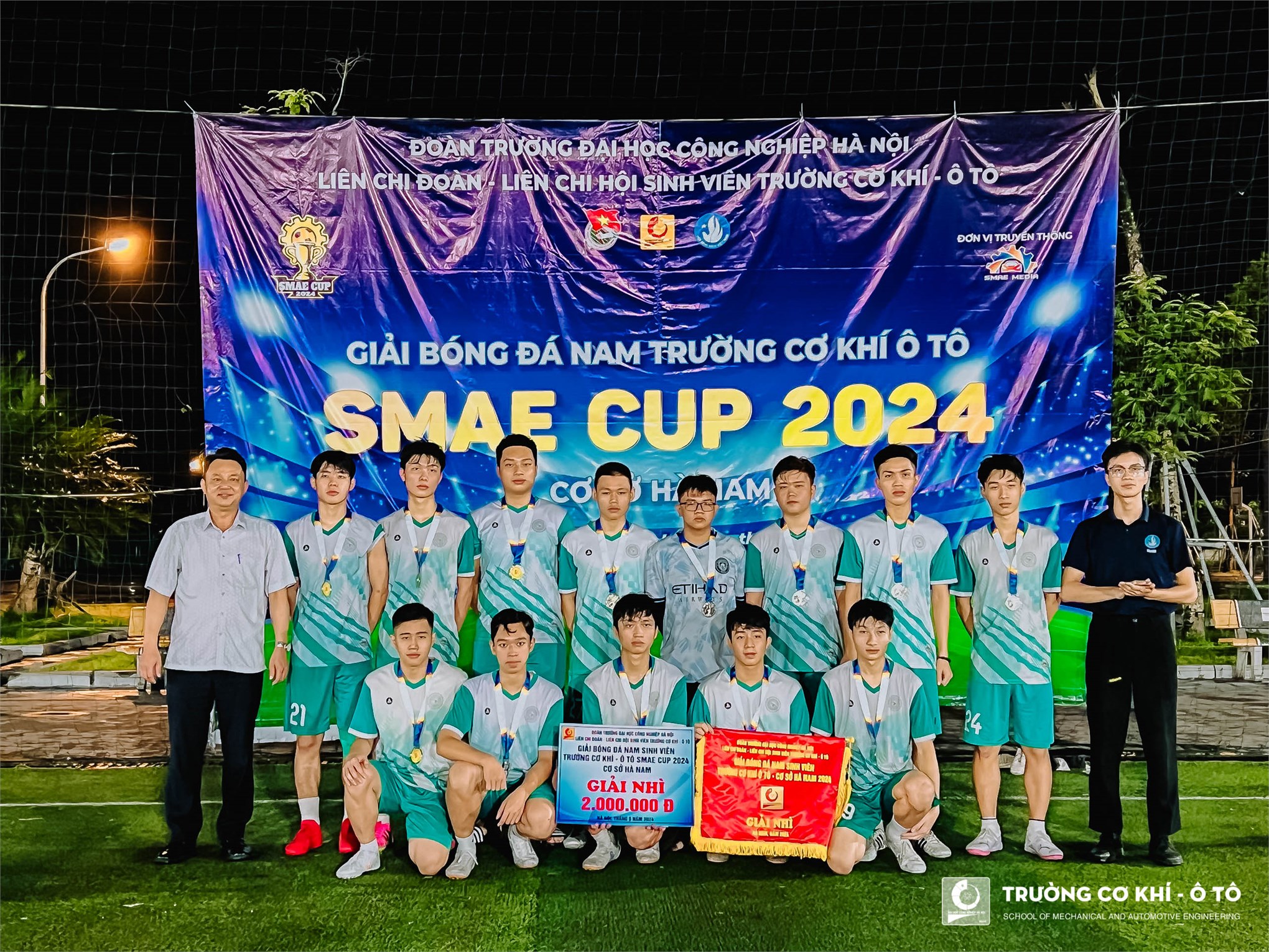 Ngôi vô địch giải bóng đá nam sinh viên SMAE CUP 2024 cơ sở Hà Nam gọi tên: Lớp Đại học Ô tô 3 Khóa 18