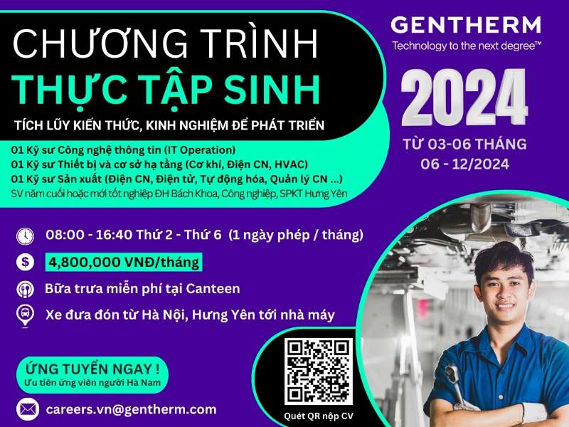 Thông báo chương trình thực tập sinh