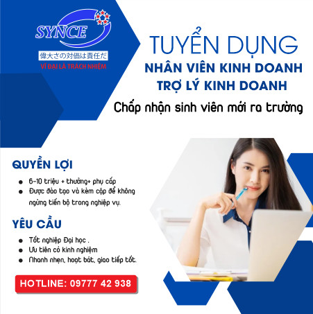 Thông báo tuyển dụng của Công ty TNHH Thương mại SYNCE