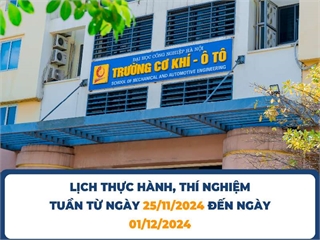 Lịch Thực hành, Thí nghiệm tuần 12 Học kỳ 1 (Năm học 2024 - 2025)