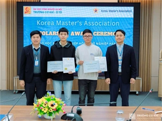 Two excellent students of School of Mechanical and Automotive Engineering receive valuable scholarships from Korean Master’s Association