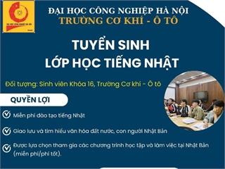 Tuyển sinh lớp học tiếng Nhật cho sinh viên K16, Trường Cơ khí - Ô tô