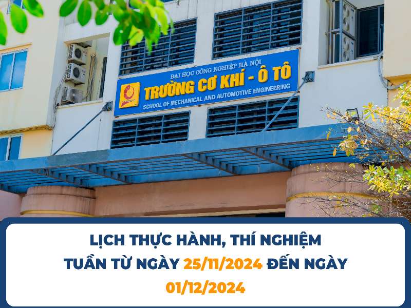 Lịch Thực hành, Thí nghiệm tuần 12 Học kỳ 1 (Năm học 2024 - 2025)