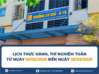 Lịch Thực hành, Thí nghiệm tuần 12 Học kỳ 2 (Năm học 2024-2025)