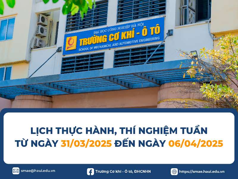 Lịch Thực hành, Thí nghiệm tuần 5 Học kỳ 2 ( Năm học 2024-2025)