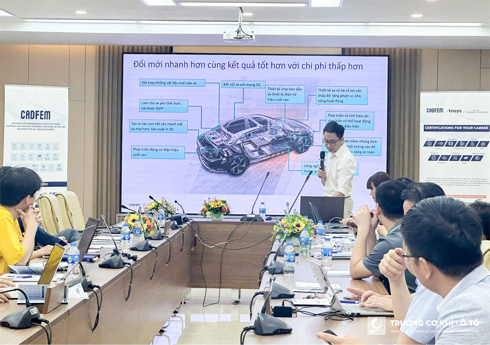 Hội thảo `Ansys - Giải pháp mô phỏng toàn diện cho thiết kế cơ khí - tự động hóa và phát triển ô tô` tại Trường Cơ khí – Ô tô