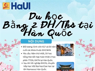 Thông báo "Chương trình kỹ sư thiết kế EPS" và "Chương trình du học VB2 Đại học hoặc thạc sỹ tại Đại học Namseoul - Hàn Quốc"