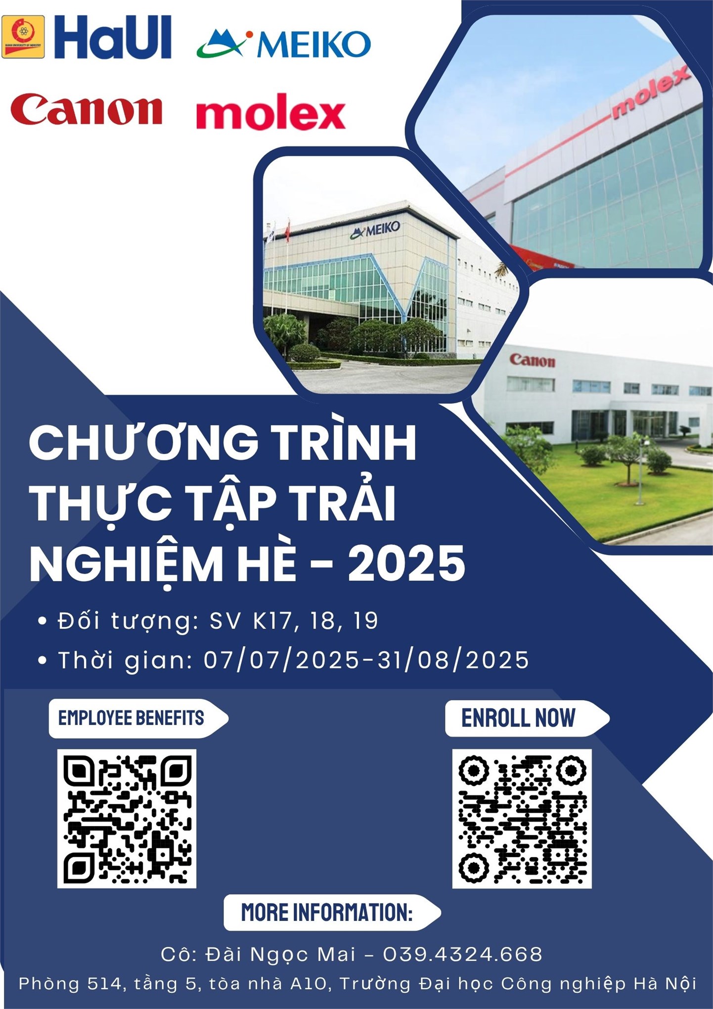 Thông báo `Chương trình thực tập trải nghiệm tại doanh nghiệp năm 2025`