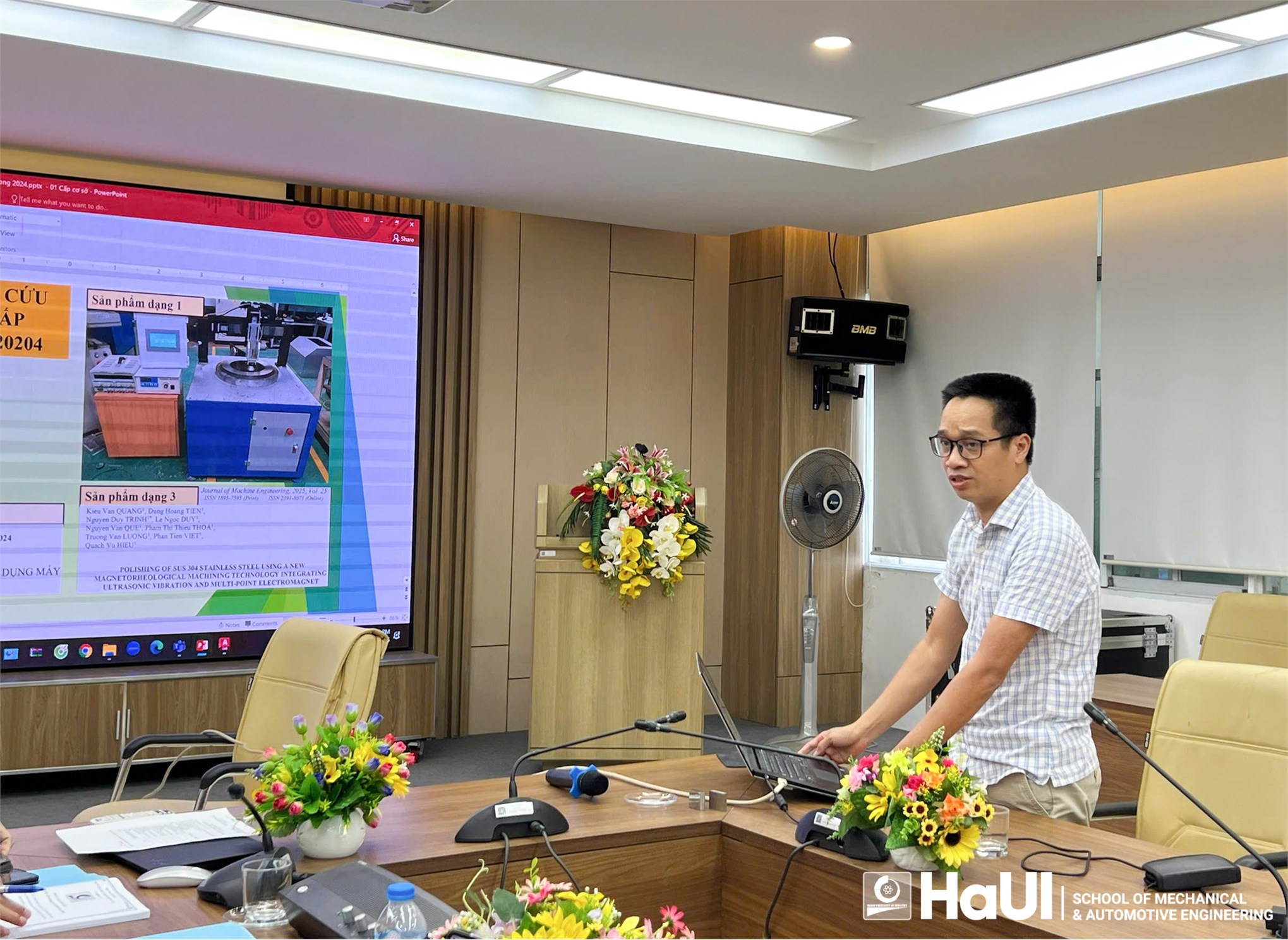 Nghiệm thu cấp đơn vị đề tài nghiên cứu khoa học “Nghiên cứu, thiết kế và chế tạo thiết bị đánh bóng từ tính sử dụng nam châm điện có hỗ trợ siêu âm phục vụ cho nghiên cứu và đào tạo”