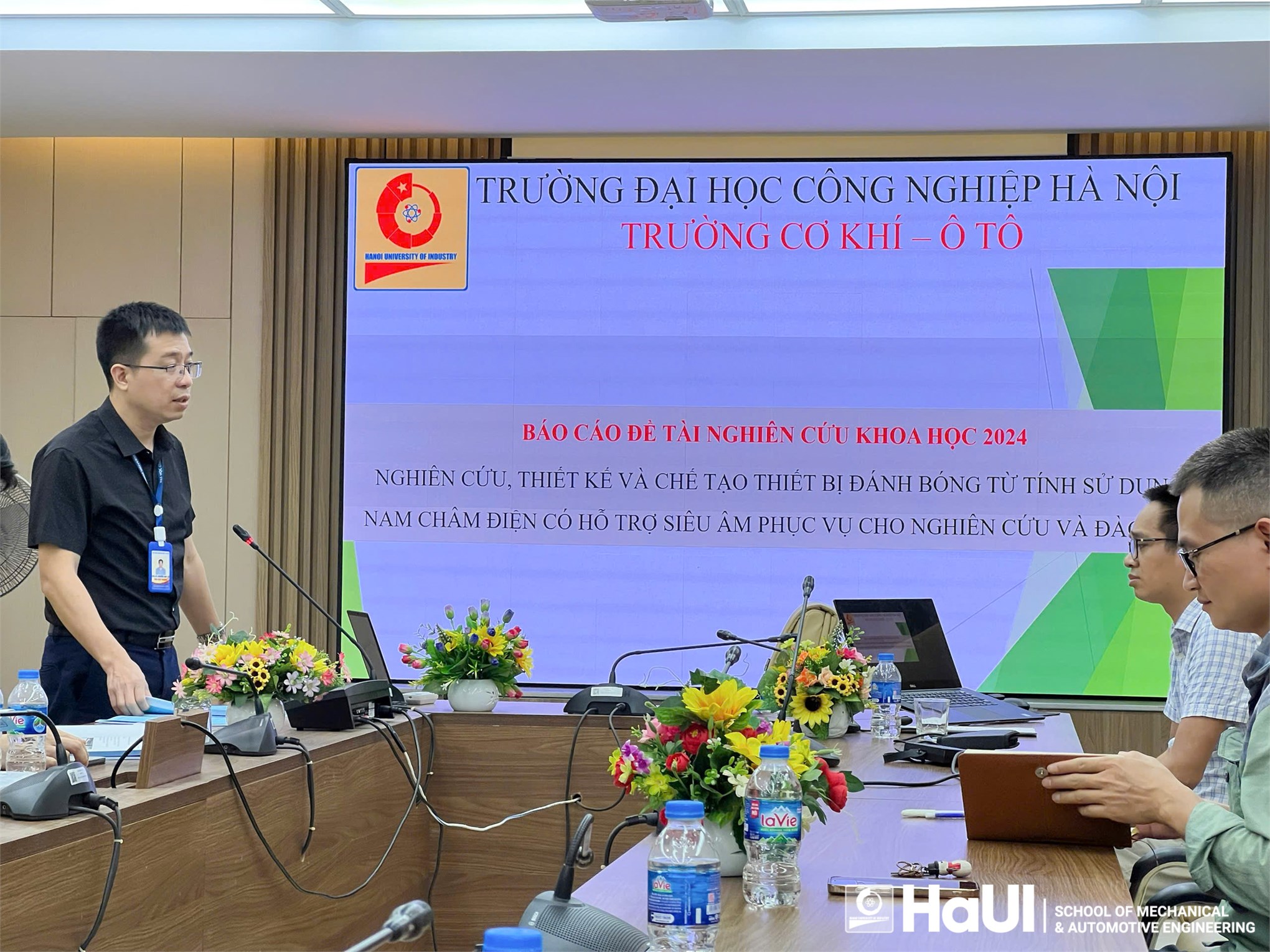 Nghiệm thu cấp đơn vị đề tài nghiên cứu khoa học “Nghiên cứu, thiết kế và chế tạo thiết bị đánh bóng từ tính sử dụng nam châm điện có hỗ trợ siêu âm phục vụ cho nghiên cứu và đào tạo”