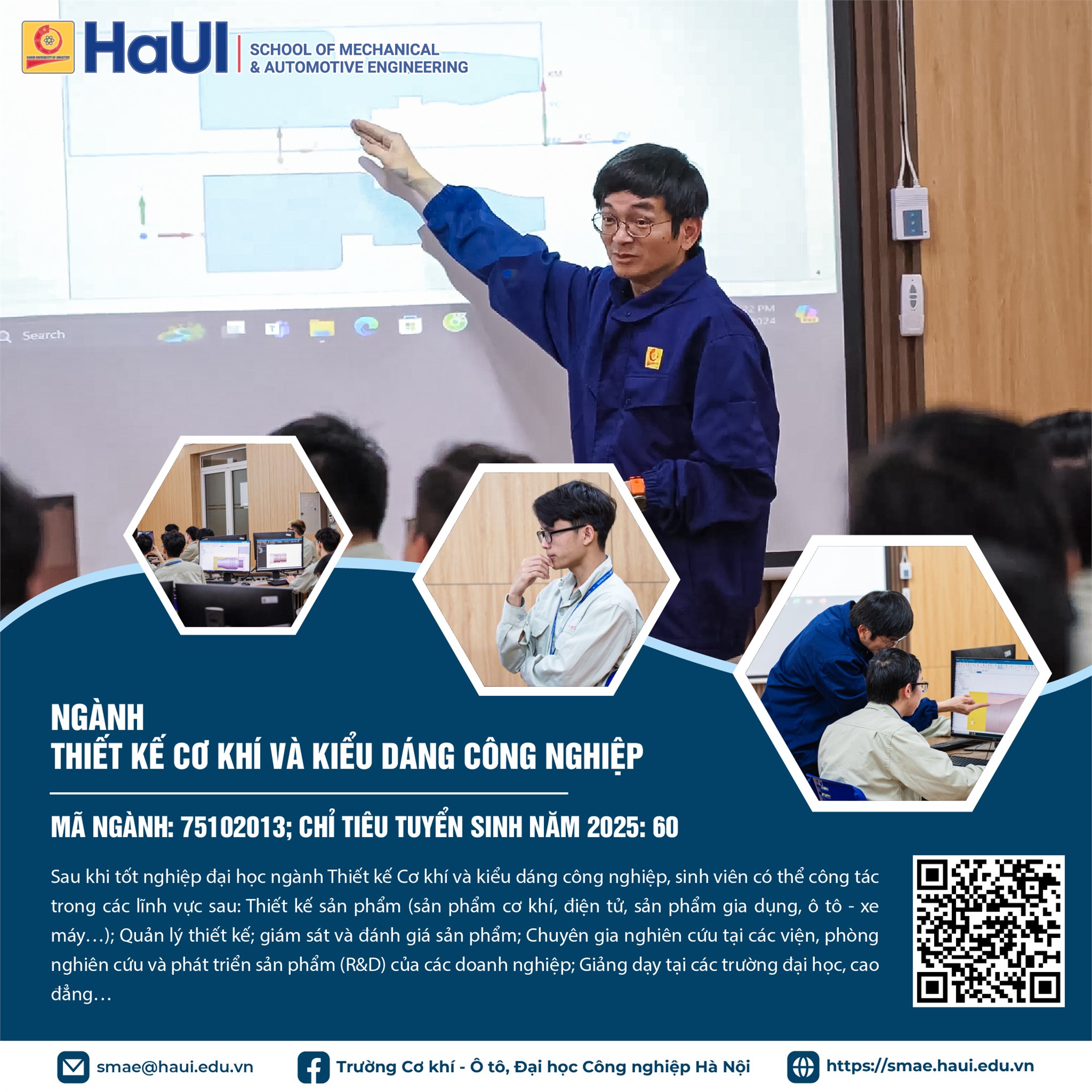 Thông tin các ngành, chương trình đào tạo trình độ đại học Trường Cơ khí – Ô tô, Đại học Công nghiệp Hà Nội tuyển sinh năm 2025