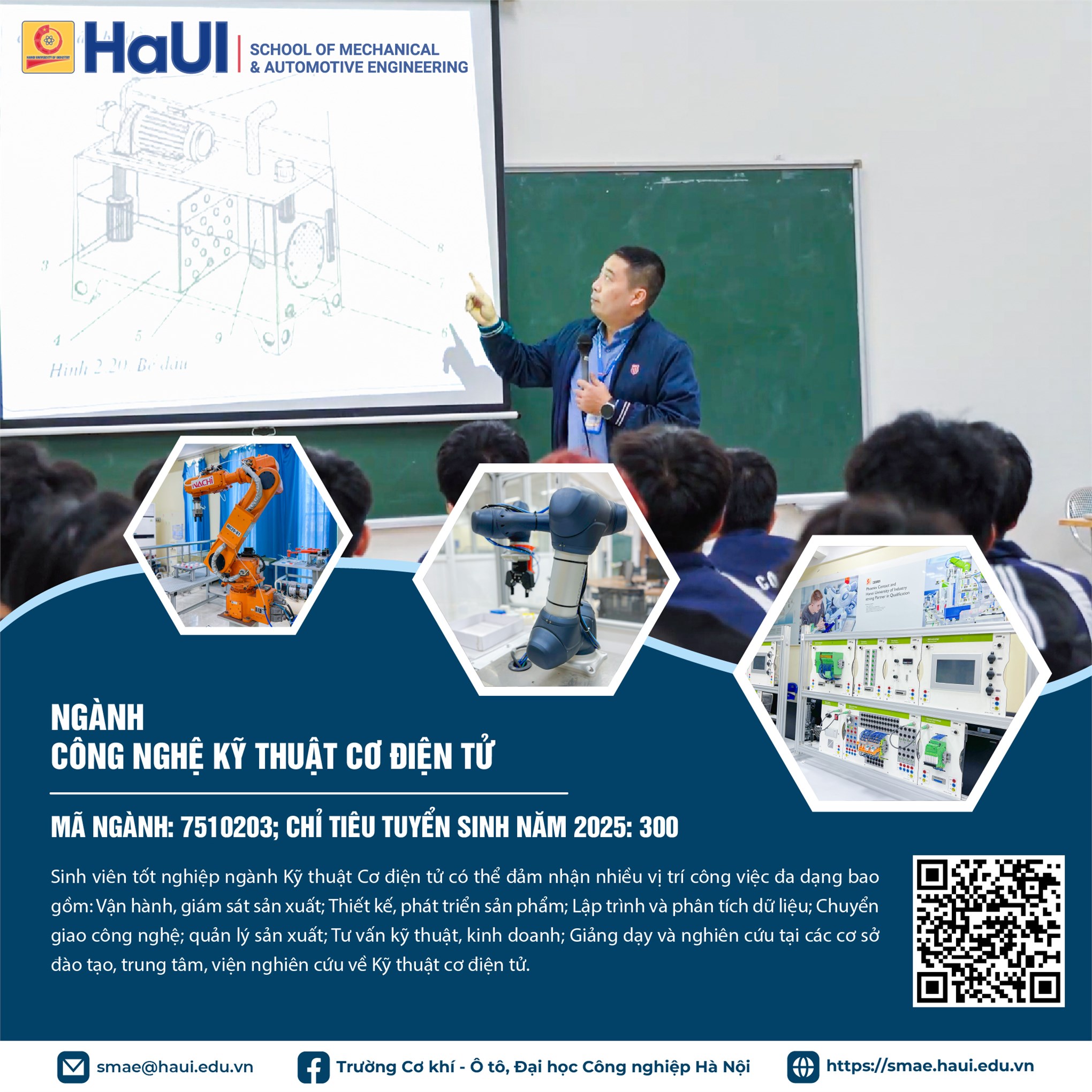 Thông tin các ngành, chương trình đào tạo trình độ đại học Trường Cơ khí – Ô tô, Đại học Công nghiệp Hà Nội tuyển sinh năm 2025