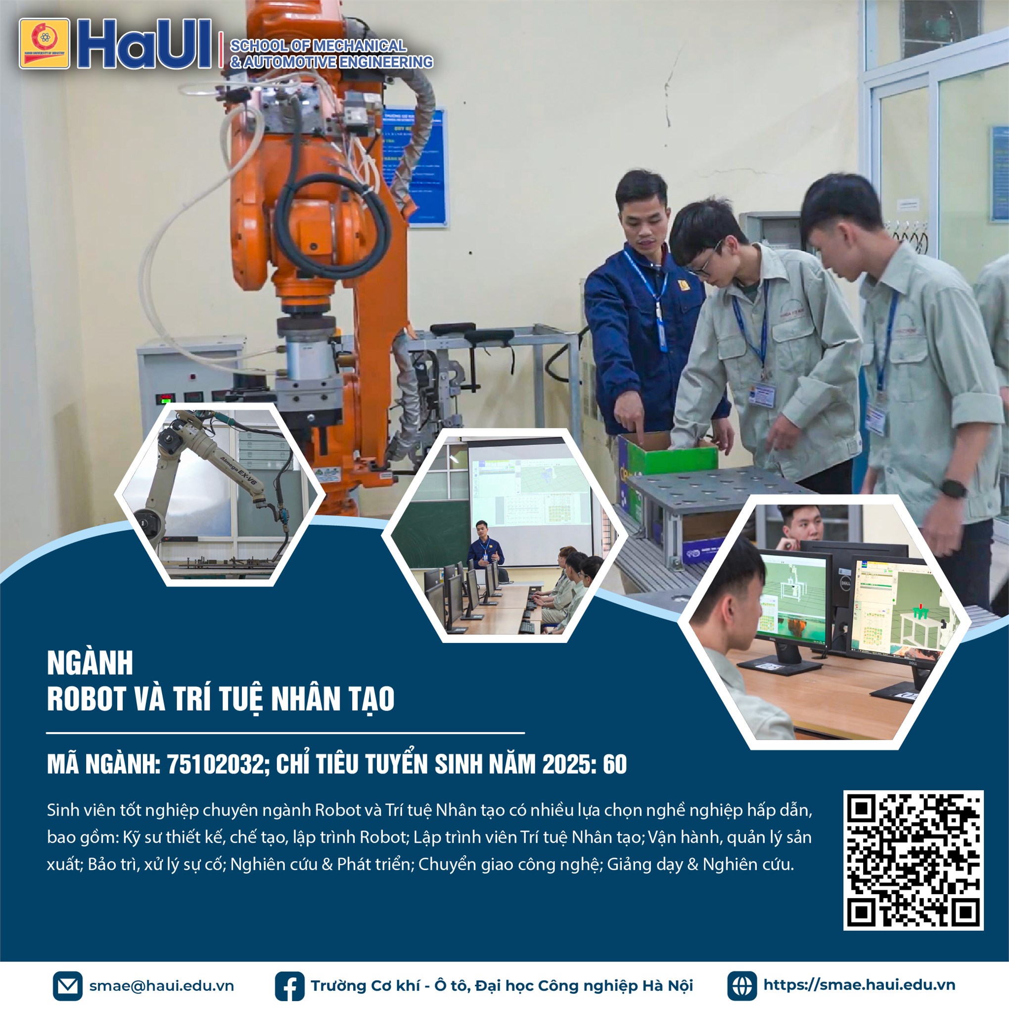 Thông tin các ngành, chương trình đào tạo trình độ đại học Trường Cơ khí – Ô tô, Đại học Công nghiệp Hà Nội tuyển sinh năm 2025