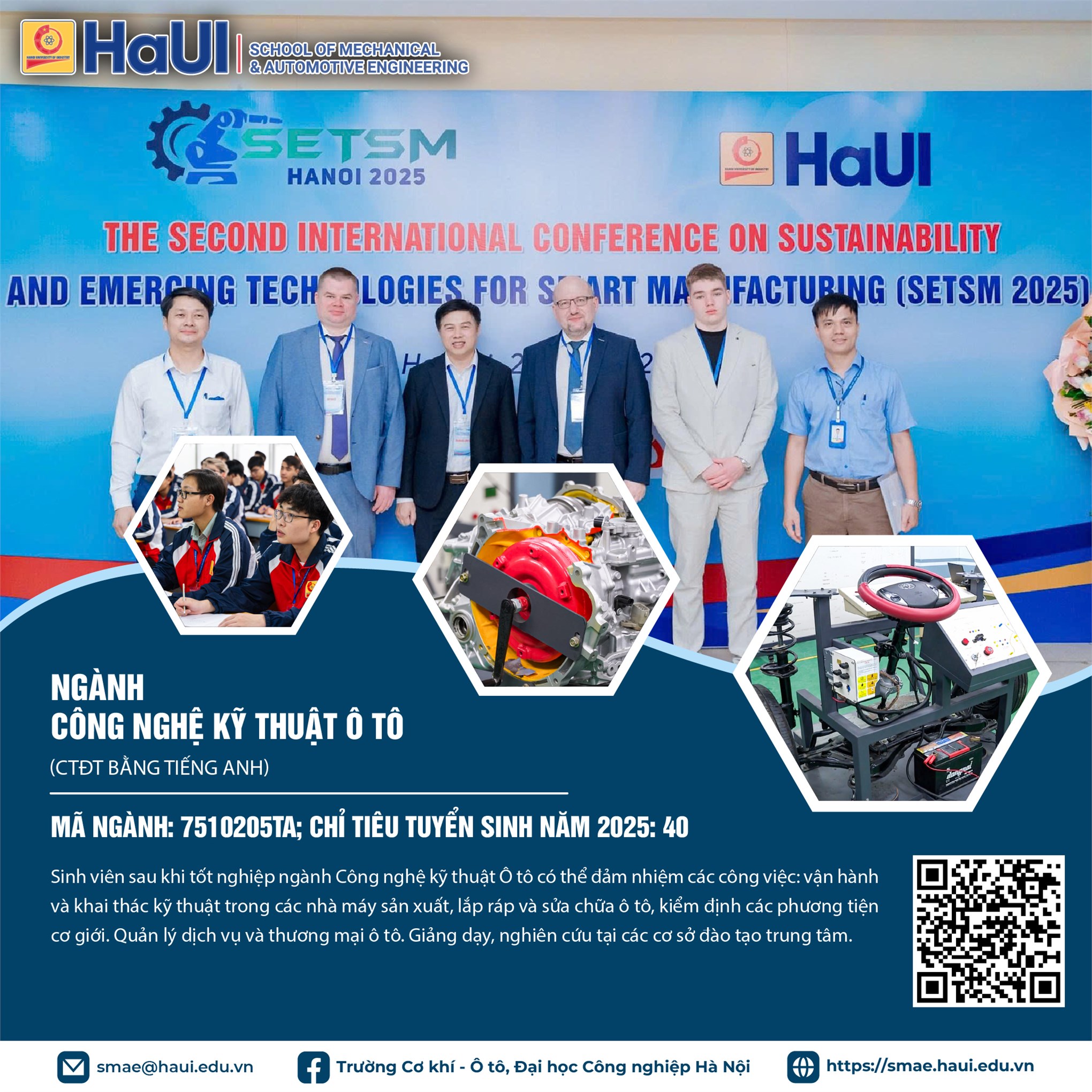 Thông tin các ngành, chương trình đào tạo trình độ đại học Trường Cơ khí – Ô tô, Đại học Công nghiệp Hà Nội tuyển sinh năm 2025