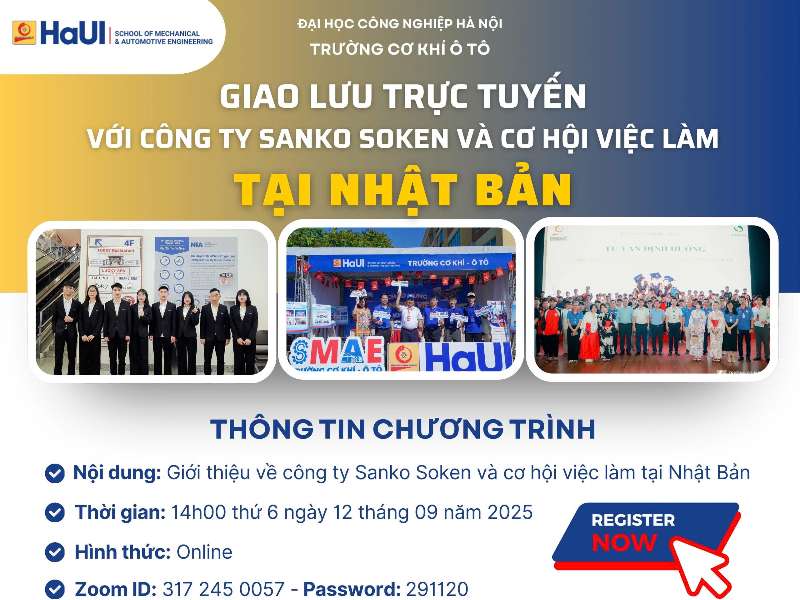 Thông báo giao lưu trực tuyến với công ty Sanko Soken - Cơ hội việc làm tại Nhật Bản