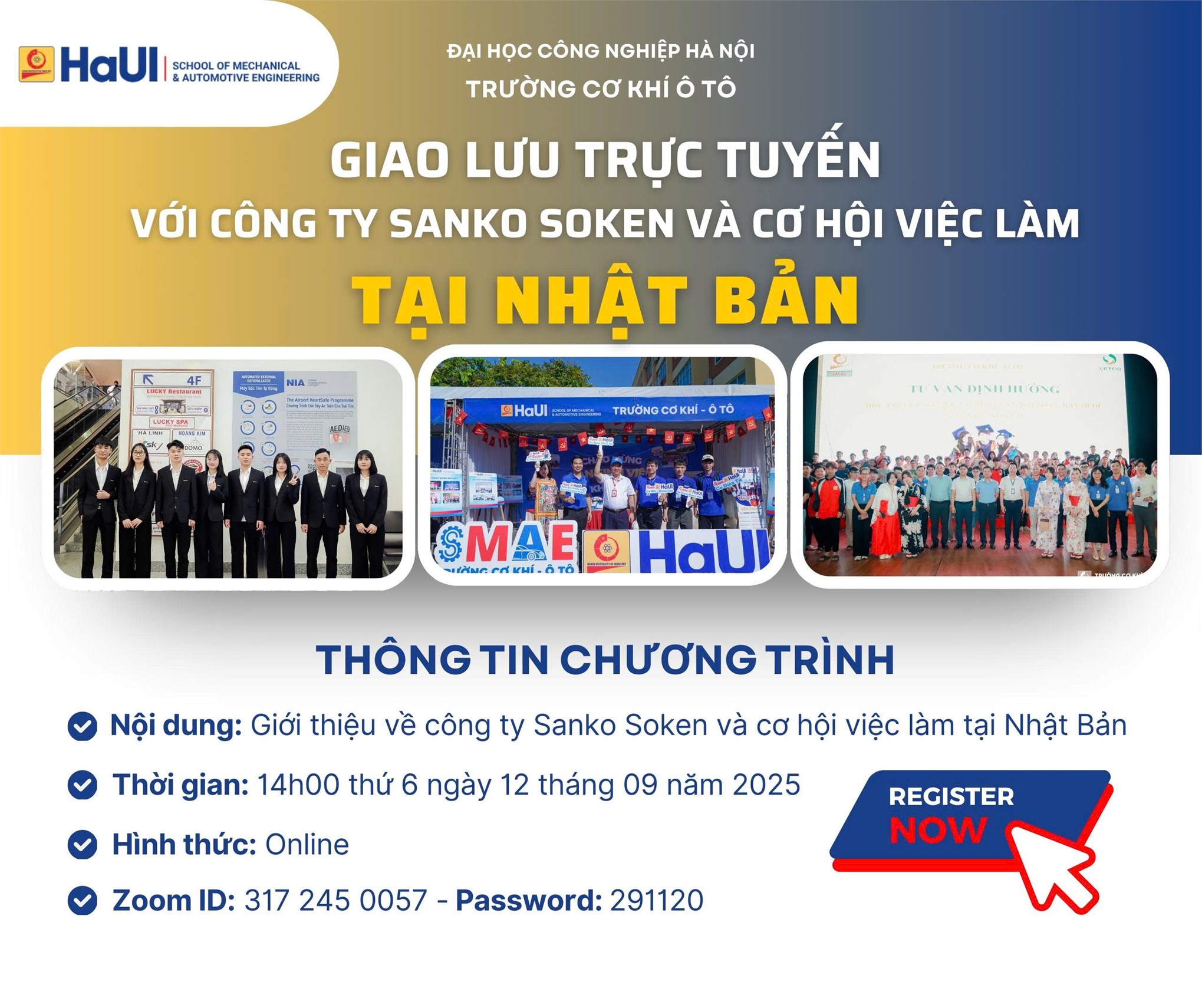 Thông báo giao lưu trực tuyến với công ty Sanko Soken - Cơ hội việc làm tại Nhật Bản