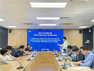 Nghiệm thu đề tài nghiên cứu khoa học cấp Trường: “Nghiên cứu, thiết kế và chế tạo robot di động làm việc trong môi trường ngoài trời sử dụng hệ thống định vị đa cảm biến”