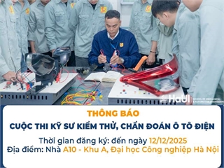 Kế hoạch cuộc thi kỹ sư kiểm thử, chẩn đoán ô tô điện