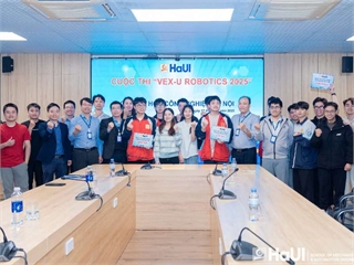 Đội thi SMAE3-HaUI vô địch cuộc thi “VEX-U ROBOTIC NĂM 2025” cấp Đại học Công nghiệp Hà Nội, là đại diện chính thức tham gia vòng Quốc gia được tổ chức tại Thái Lan
