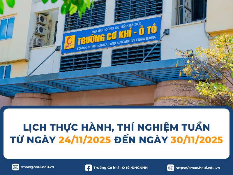 Lịch Thực hành, Thí nghiệm tuần 13 học kỳ 1 (Năm học 2025-2026)
