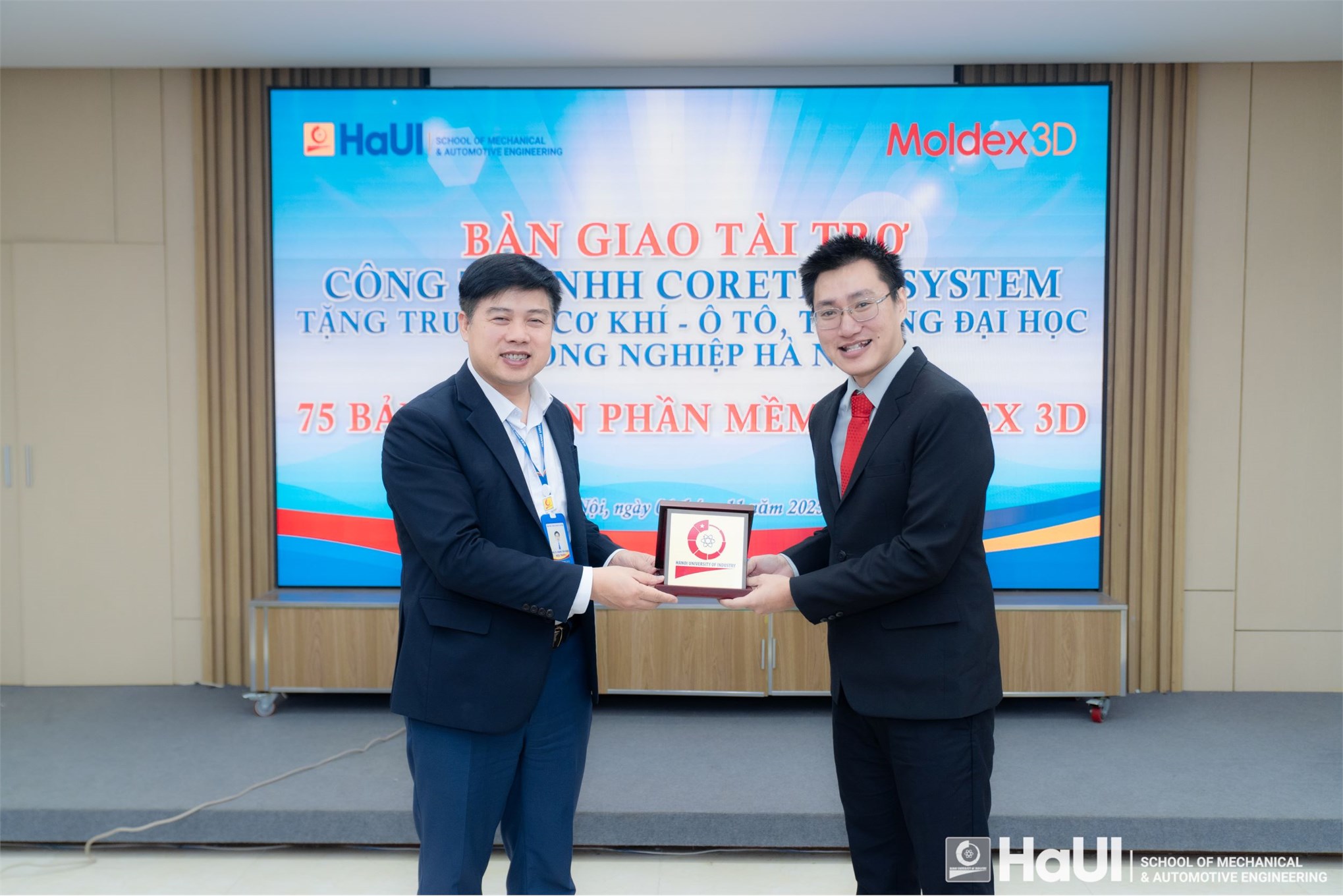 School of Mechanical and Automotive Engineering received Moldex3D software sponsorship from Coretech System Co., Ltd with the value being 3.9 million dollars