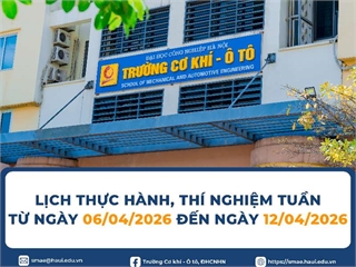 Lịch Thực hành, Thí nghiệm tuần 6 học kỳ 2 (Năm học 2025-2026)
