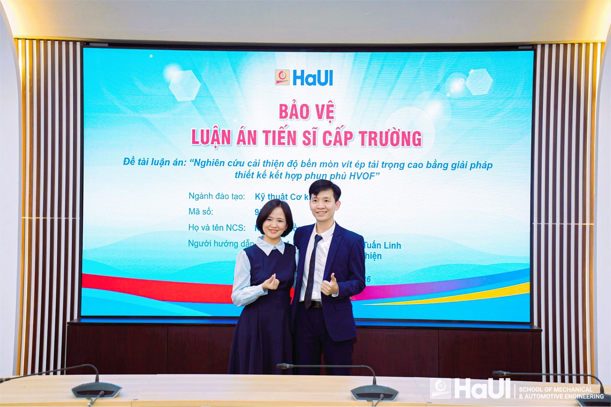 PhD Candidate Nguyen Hong Tien majoring Mechanical Engineering successfully defended his doctoral dissertation