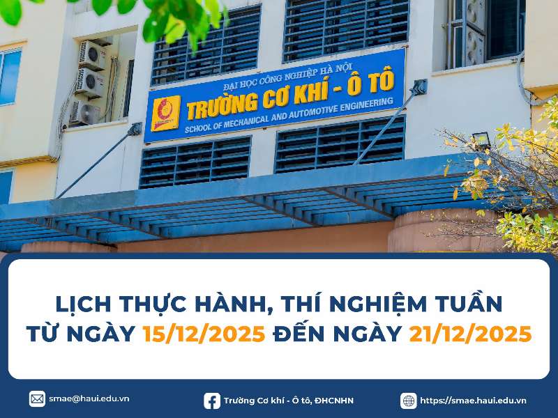 Lịch Thực hành, Thí nghiệm tuần 16 học kỳ 1 (Năm học 2025-2026)
