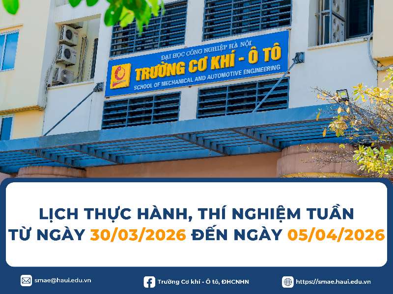 Lịch Thực hành, Thí nghiệm tuần 5 học kỳ 2 (Năm học 2025-2026)