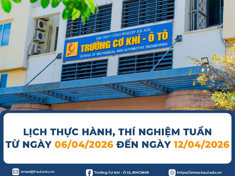 Lịch Thực hành, Thí nghiệm tuần 6 học kỳ 2 (Năm học 2025-2026)