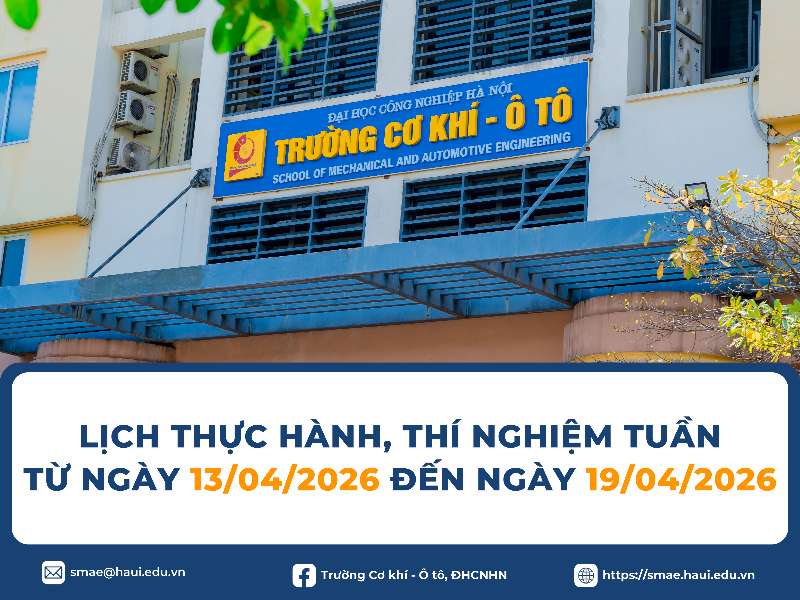 Lịch Thực hành, Thí nghiệm tuần 7 học kỳ 2 (Năm học 2025-2026)