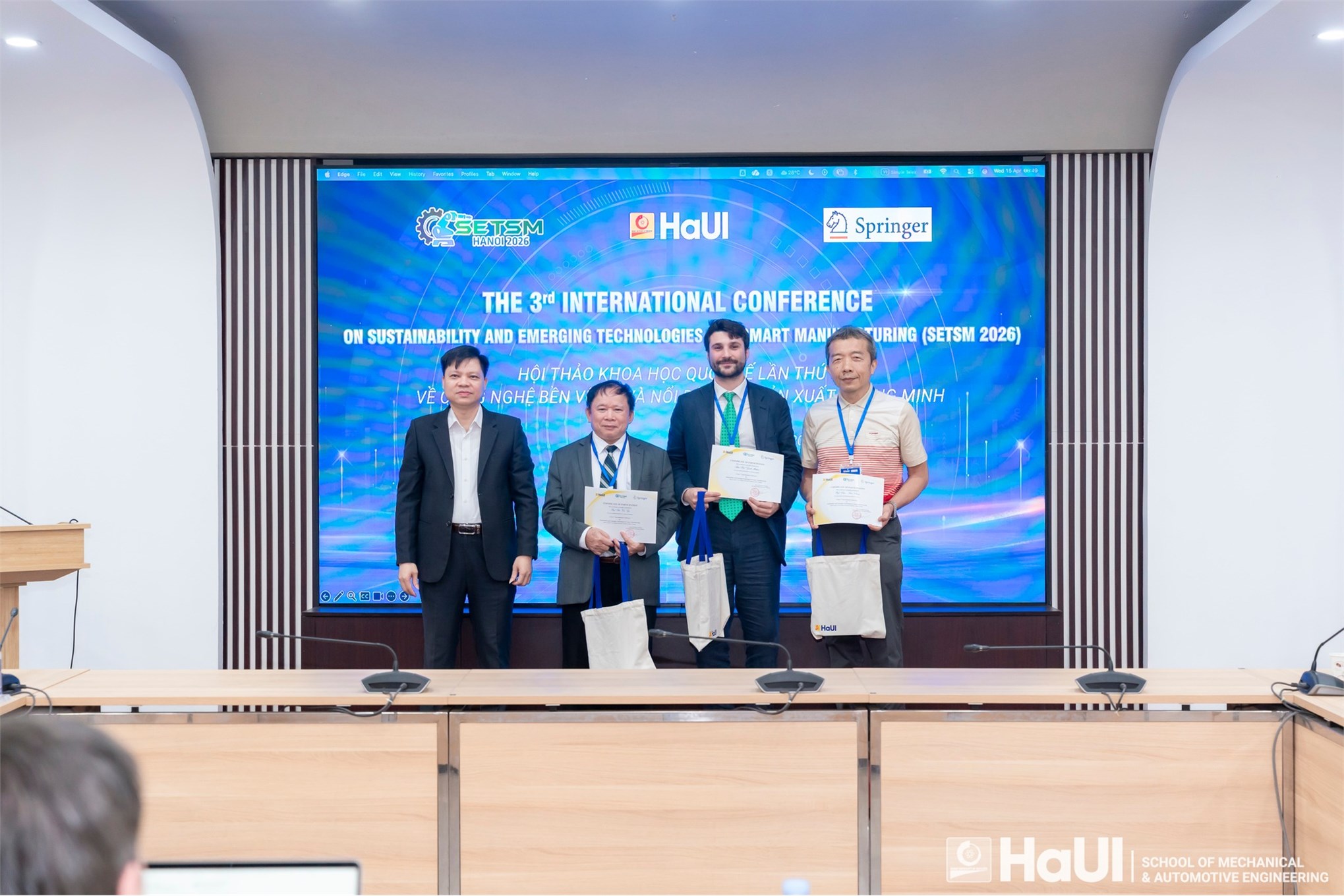 Hội thảo Quốc tế SETSM 2026: Khẳng định vị thế diễn đàn khoa học uy tín về sản xuất thông minh và phát triển bền vững