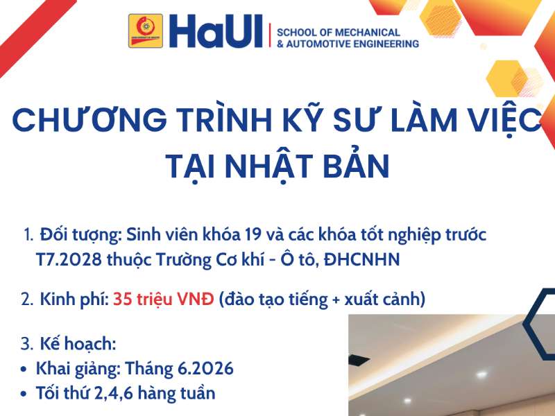 Thông báo "Tổ chức lớp học tiếng Nhật cho chương trình kỹ sư làm việc tại Nhật Bản"