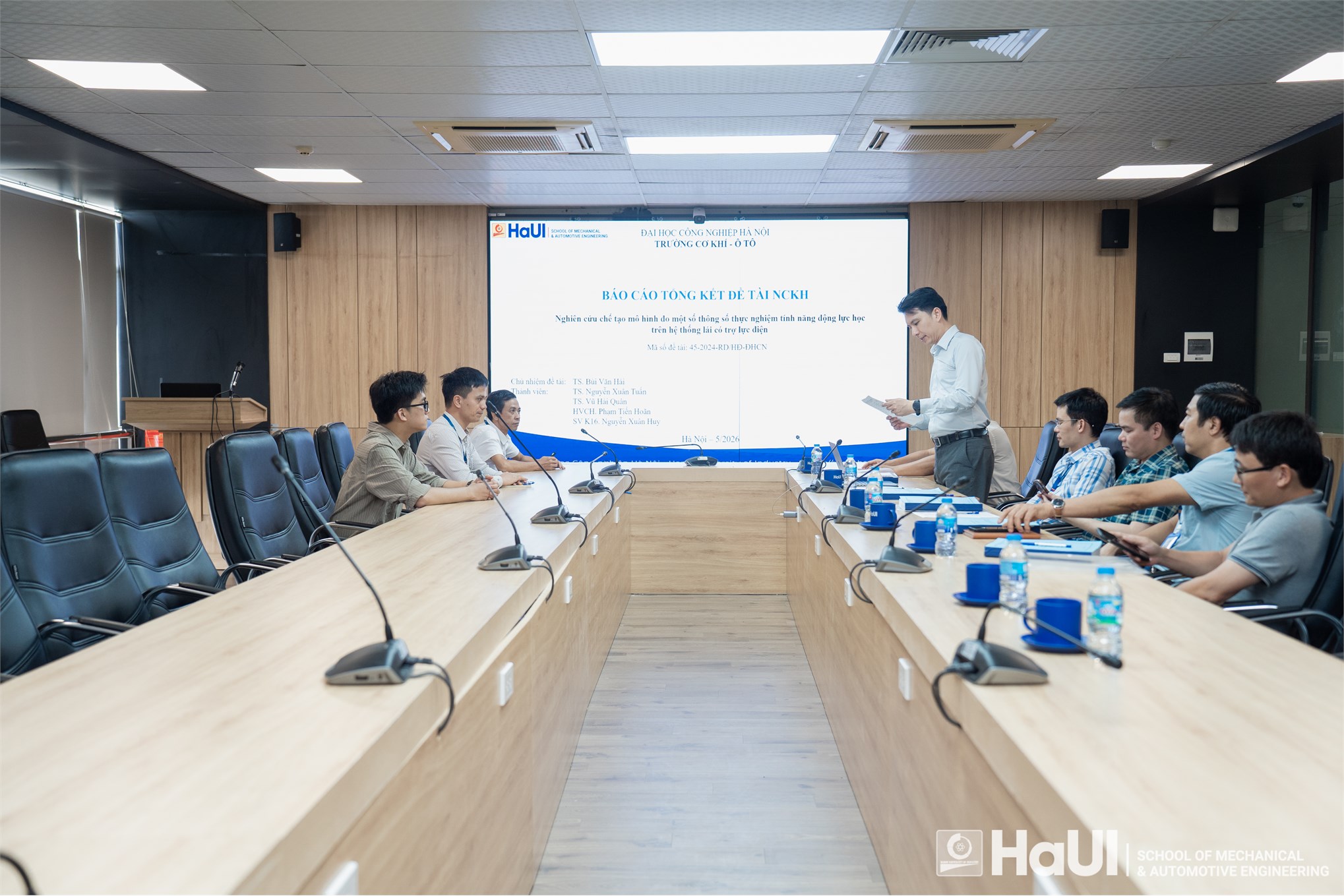 Nghiệm thu đề tài KH&CN cấp cơ sở: Nghiên cứu chế tạo mô mình đo các thông số động học, động lực học trên hệ thống lái trợ lực điện