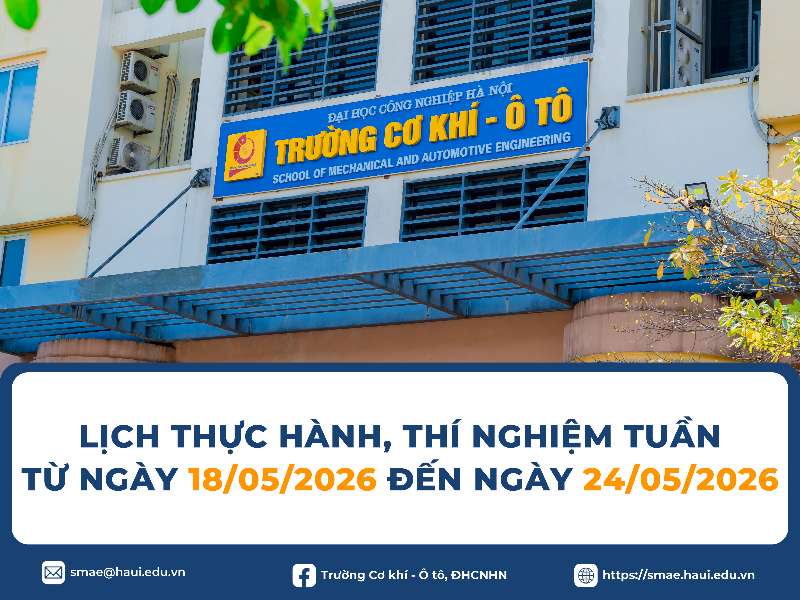 Lịch Thực hành, Thí nghiệm tuần 12 học kỳ 2 (Năm học 2025-2026)