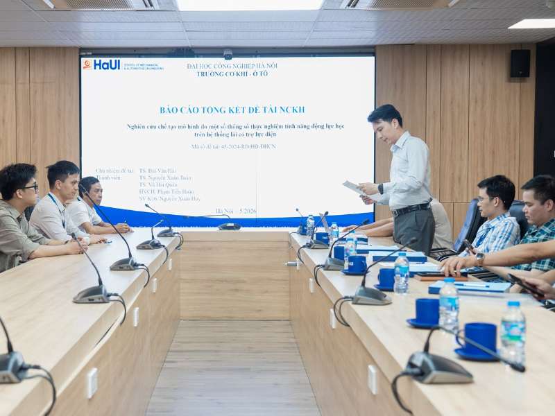 Nghiệm thu đề tài KH&CN cấp cơ sở: Nghiên cứu chế tạo mô hình đo các thông số động học, động lực học trên hệ thống lái trợ lực điện