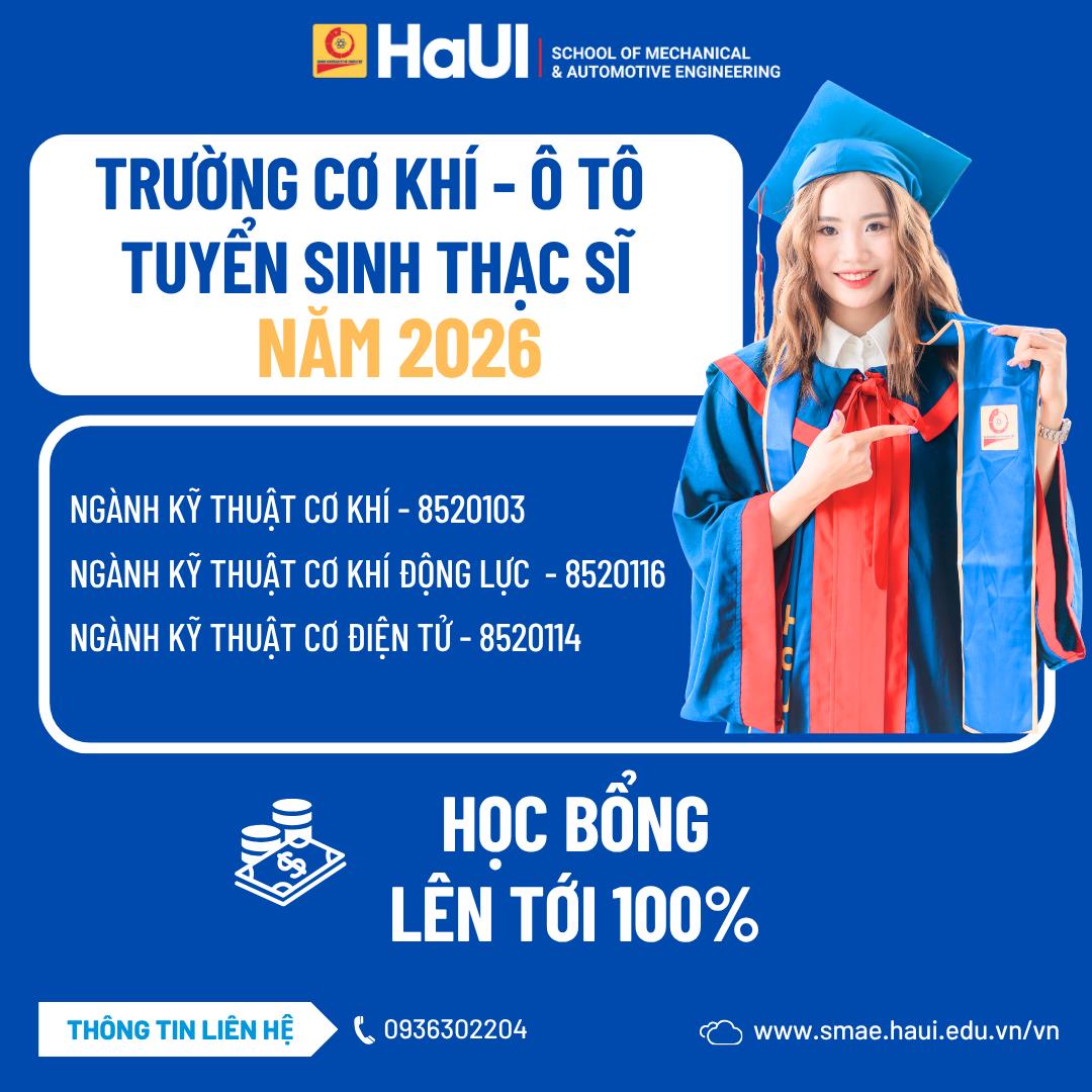 Thông báo tuyển sinh trình độ thạc sĩ đợt 2 năm 2026