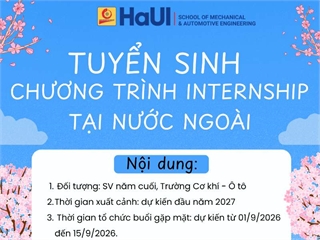 Thông báo tuyển sinh chương trình thực tập tại nước ngoài năm 2027