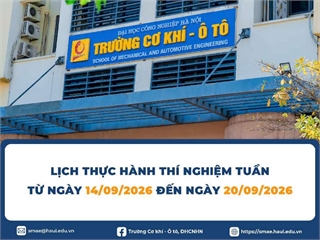 Lịch Thực hành, Thí nghiệm tuần 3 học kỳ 1 (Năm học 2026-2027)