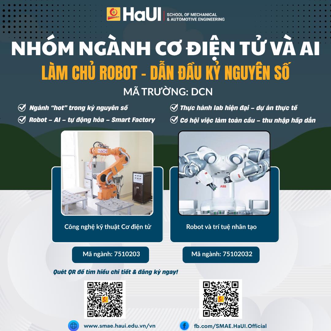 Khám phá các nhóm ngành/chương trình đào tạo tại Trường Cơ khí – Ô tô, HaUI năm 2026: Bệ phóng của những kỹ sư, cử nhân toàn cầu
