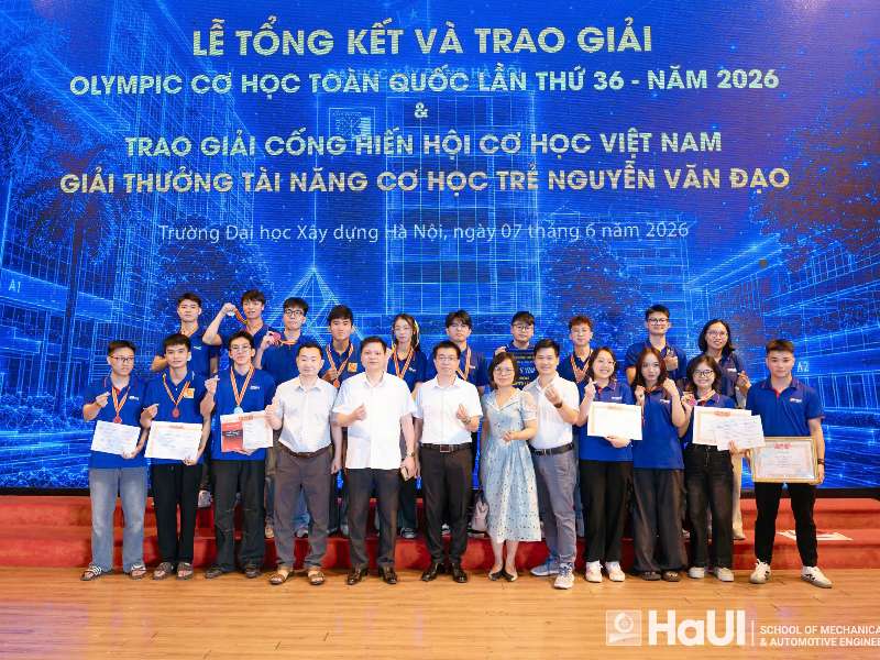 Sinh viên Trường Cơ khí – Ô tô, HaUI khẳng định trí tuệ và bản lĩnh tại Olympic Cơ học toàn quốc lần thứ 36