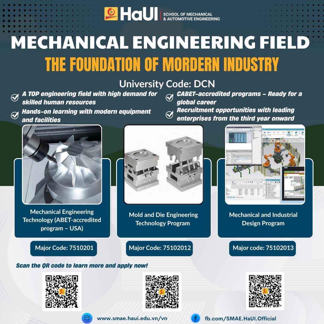 Exploring the Major Groups and Training Programs at the School of Mechanical and Automotive Engineering, HaUI in 2026: A Launchpad for Global Engineers and Graduates