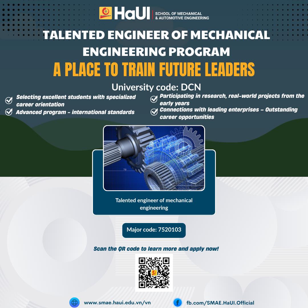 Exploring the Major Groups and Training Programs at the School of Mechanical and Automotive Engineering, HaUI in 2026: A Launchpad for Global Engineers and Graduates