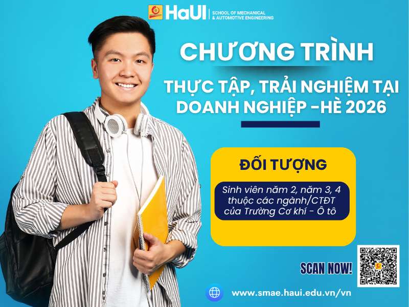 Thông báo "Chương trình thực tập trải nghiệm tại doanh nghiệp - Hè 2026"